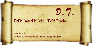 Dömsödi Tünde névjegykártya